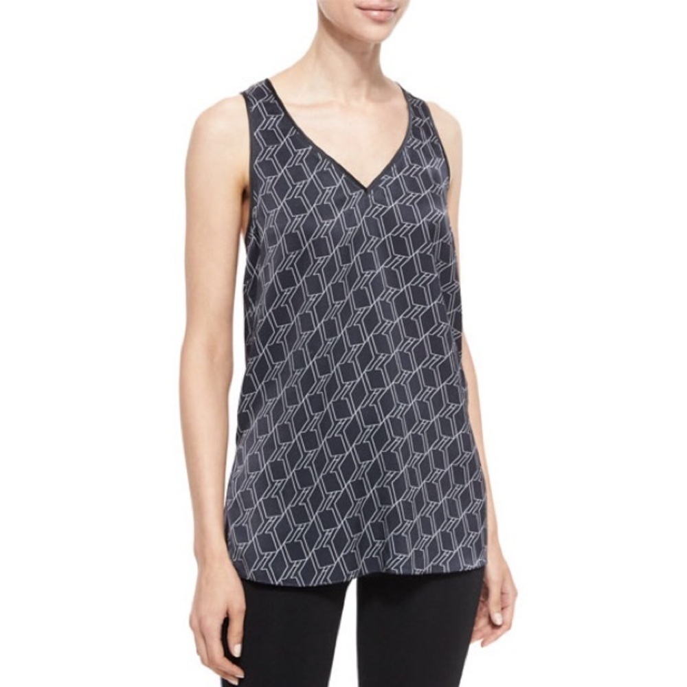 Rag & Bone Hill Printed Silk Racerback Tank Top